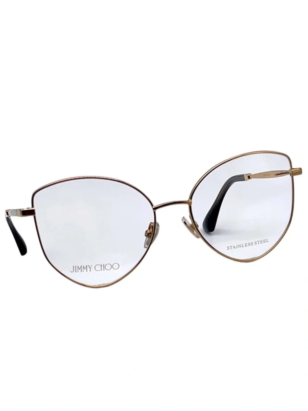 Jimmy Choo Gold Metal Frame Glasses with Matching Chain